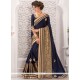 Gorgonize Art Silk Navy Blue Classic Designer Saree