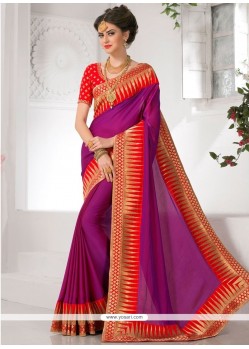 Majestic Art Silk Patch Border Work Classic Designer Saree