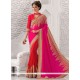 Modernistic Embroidered Work Hot Pink Art Silk Traditional Saree