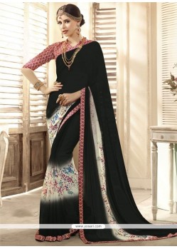 Miraculous Art Silk Black Casual Saree