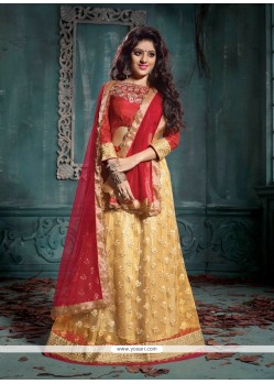 Deepika Singh Red And Gold Net Lehenga Choli