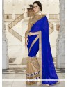 Lavish Faux Chiffon Blue Designer Traditional Saree