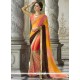 Amazing Multi Colour Lace Work Faux Chiffon Traditional Designer Saree