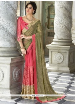 Fetching Lace Work Designer Half N Half Saree