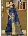 Navy Blue Weaving Work Art Silk Designer Traditional Saree