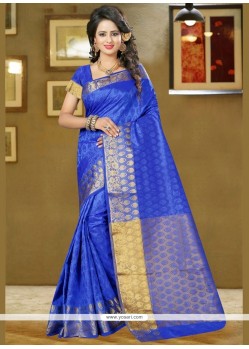 Lively Blue Weaving Work Designer Traditional Saree