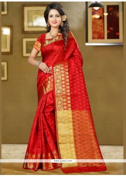 Affectionate Art Silk Red Weaving Work Designer Traditional Saree