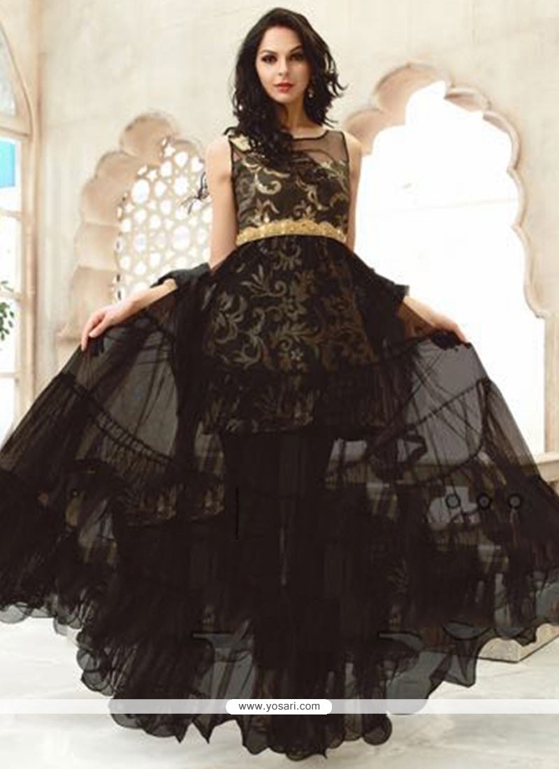 Buy Best Embroidered Work Black Designer Suit | Palazzo Salwar Suits