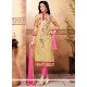 Intrinsic Embroidered Work Beige Cotton Churidar Suit