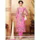 Magnetize Cotton Pink Embroidered Work Churidar Suit