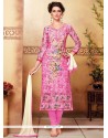 Magnetize Cotton Pink Embroidered Work Churidar Suit