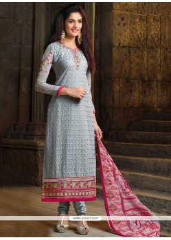 Invaluable Grey Churidar Designer Suit