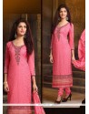 Mystic Rose Pink Georgette Churidar Designer Suit