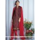 Resplendent Maroon Churidar Designer Suit