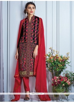 Resplendent Maroon Churidar Designer Suit