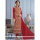 Aspiring Resham Work Georgette Red Churidar Designer Suit