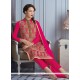 Elegant Resham Work Hot Pink Georgette Churidar Designer Suit