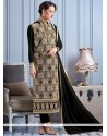 Masterly Black Embroidered Work Churidar Designer Suit