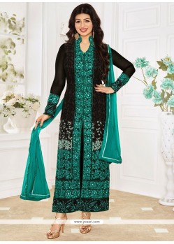 Ayesha Takia Black Georgette Designer Straight Suit