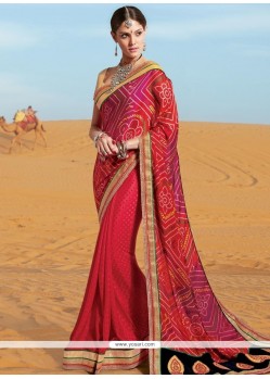 Awesome Print Work Multi Colour Georgette Printed Saree