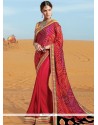 Awesome Print Work Multi Colour Georgette Printed Saree