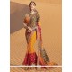 Exciting Georgette Lace Work Printed Saree