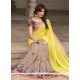 Enthralling Georgette Beige And Yellow Trendy Saree