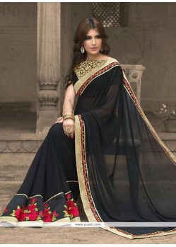 Innovative Georgette Black Traditional Saree