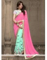 Superlative Embroidered Work Georgette Classic Saree