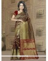 Epitome Weaving Work Green And Maroon Classic Saree