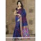 Compelling Weaving Work Blue And Purple Classic Designer Saree