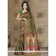 Eye-catchy Weaving Work Green Banarasi Silk Classic Saree