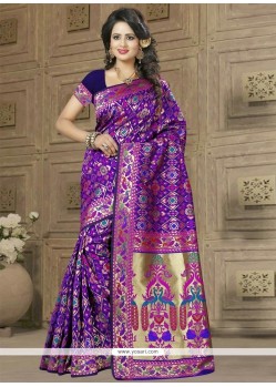 Aspiring Weaving Work Banarasi Silk Classic Designer Saree