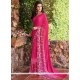 Magnificent Print Work Hot Pink Printed Saree