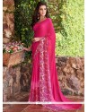 Magnificent Print Work Hot Pink Printed Saree