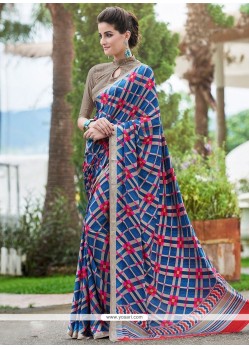 Tempting Print Work Printed Saree