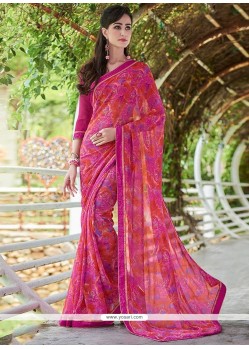 Exceptional Georgette Print Work Printed Saree