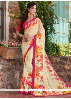 Ruritanian Georgette Print Work Printed Saree