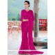 Artistic Georgette Hot Pink Printed Saree