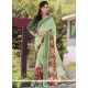 Dainty Sea Green Print Work Printed Saree