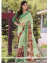 Dainty Sea Green Print Work Printed Saree