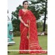 Delightsome Red Georgette Printed Saree