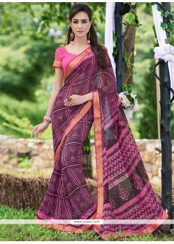 Awesome Georgette Print Work Printed Saree