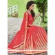 Cherubic Georgette Red Printed Saree