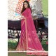 Imperial Pink Print Work Georgette Printed Saree