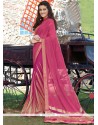 Imperial Pink Print Work Georgette Printed Saree