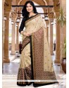 Charismatic Print Work Beige Art Silk Printed Saree