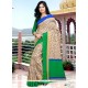 Glowing Beige And Green Art Silk Printed Saree