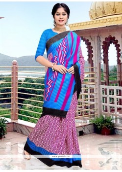 Print Art Silk Printed Saree In Multi Colour