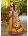 Engrossing Print Work Multi Colour Printed Saree